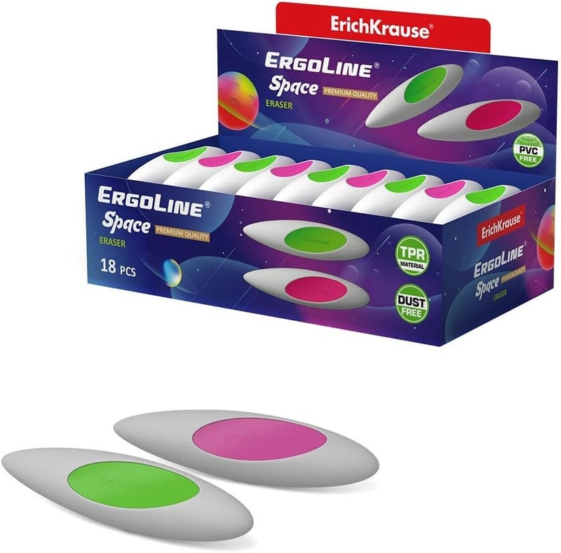 ErichKrause Ergoline Space Eraser with Centering 18-Piece Display Box - Image 1