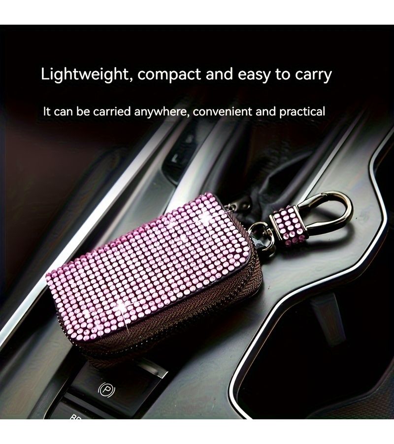 Red Diamond Key Case with Compact Design for Car Key Protection - Image 3
