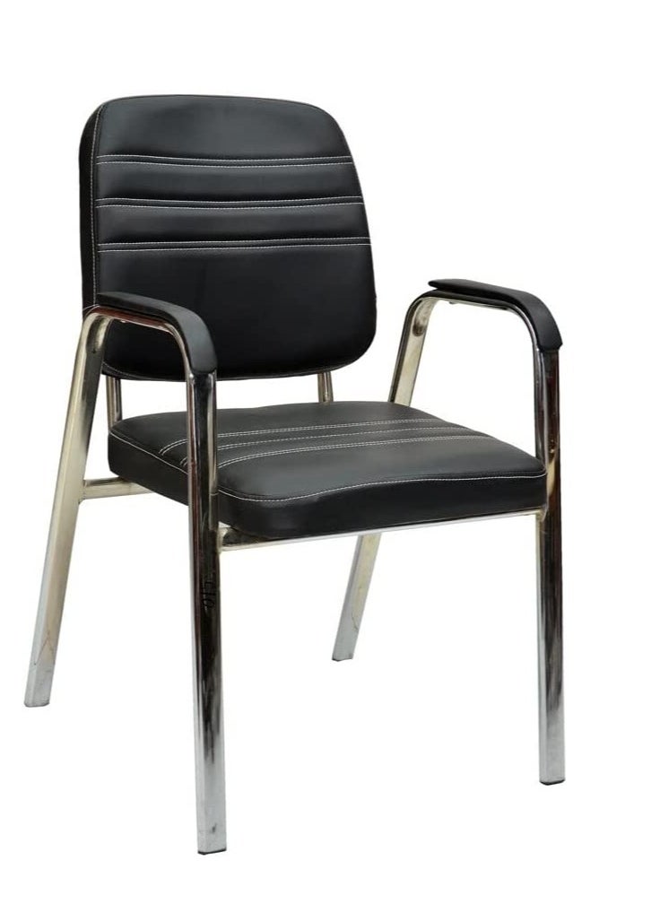 KARNAK Modern Design PU Leather Visitor Chair With Steel Metal Frame Waiting Room Chair For Home Office And Hospital  - Image 1