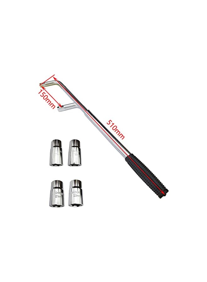 PROMASS NP Standard CR-V Sockets + 360Swivel Labor-Saving Jack Ratchet Wheel Wrench (Hexagon) 14-20in - Image 5