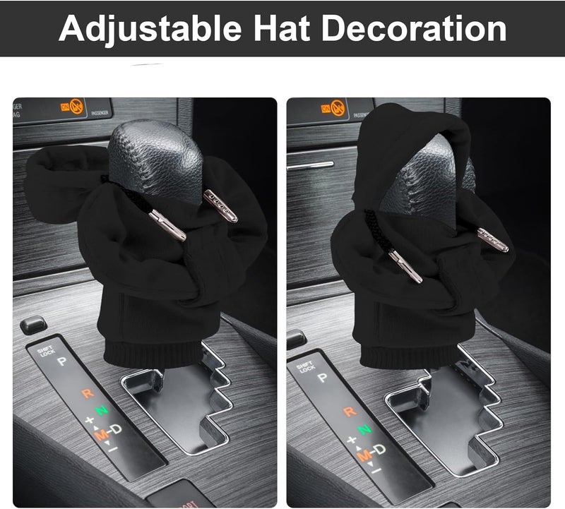 AutoBizarre Plastic Car Interior Decoration Gear Shift Knob Mini Hoodie Cover Sweater Cover 4.7 inch for All Cars, Vans & Trucks (Black) - Image 4