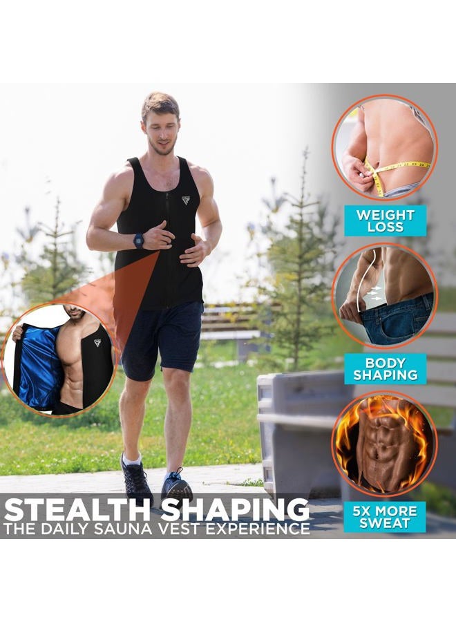 Rdx Men Sauna Vest, Sweat Workout Shirt, Waist Trainer, Corset, Compression Body Shaper Zipper and Seamless - Image 5