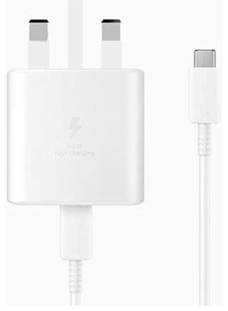 شاحن Samsung Original 45W USB-C للكمبيوتر اللوحي والهواتف المحمولة/شاحن قابس التيار الكهربائي - شحن أصلي فائق السرعة 2.0 لهاتف Samsung Galaxy Note S10+ وأجهزة USB الأخرى من النوع C - أبيض، - Image 1