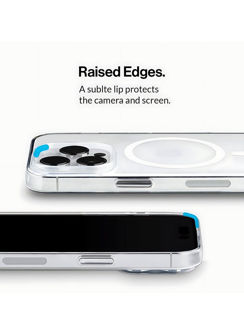 AJYAL - Clear Magnetic Case for iPhone 14 Pro [Magnetic Wireless Charging] Shockproof Phone Bumper Case, Anti-Scratch Classic Hybrid Case for iPhone 14 Pro [Clear Back] - Image 1