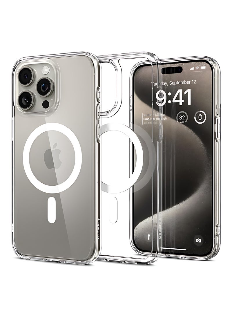 AJYAL - Clear Magnetic Case for iPhone 14 Pro [Magnetic Wireless Charging] Shockproof Phone Bumper Case, Anti-Scratch Classic Hybrid Case for iPhone 14 Pro [Clear Back] - Image 1
