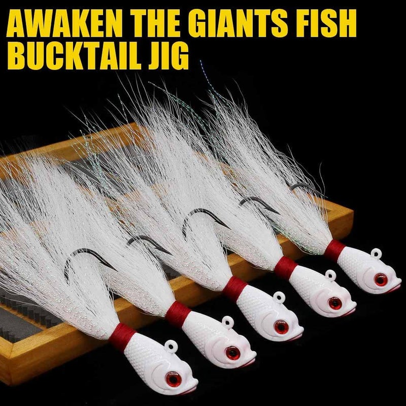 XFISHMAN Bucktail-Jigs-saltwater-Hair-Jigs-Head -Fishing-Lures-Assorted Kit - Image 3
