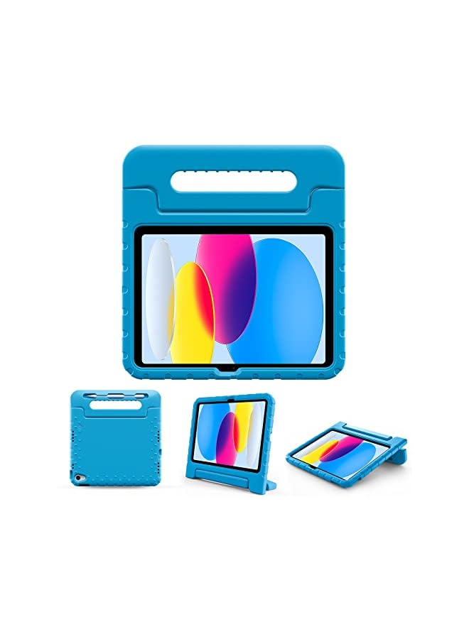 Procases Kids Case for iPad 10th Generation 10.9 Inch 2022, Shockproof Stand Cover with Convertible Handle Light Weight Kids Friendly Case for Boys Girls Toddlers –Blue - Image 2