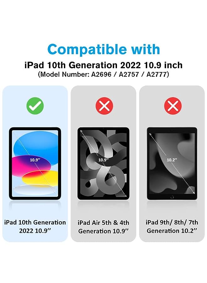 Procases Kids Case for iPad 10th Generation 10.9 Inch 2022, Shockproof Stand Cover with Convertible Handle Light Weight Kids Friendly Case for Boys Girls Toddlers –Blue - Image 3