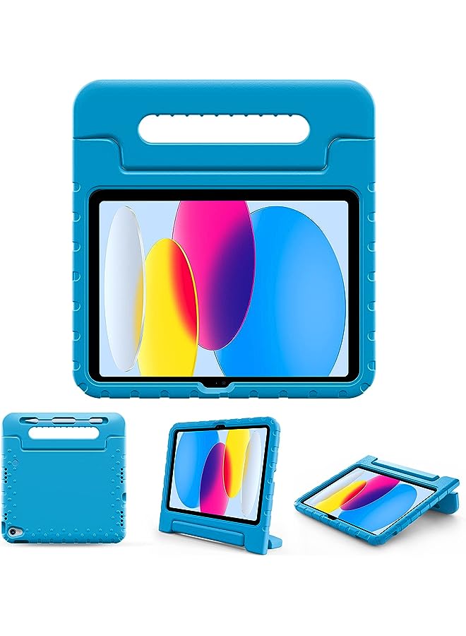 Procases Kids Case for iPad 10th Generation 10.9 Inch 2022, Shockproof Stand Cover with Convertible Handle Light Weight Kids Friendly Case for Boys Girls Toddlers –Blue - Image 1