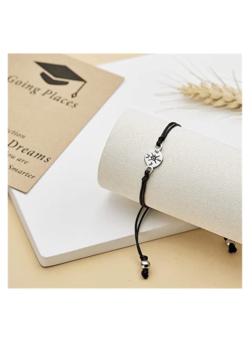 Zikra Boys Bracelet, Compass Bracelet Graduation Gift 2022 Compass Knit Adjustable Bracelet Ornament Graduation Card Bracelet for Seniors College High School for Best Friend and Daughter - Image 5