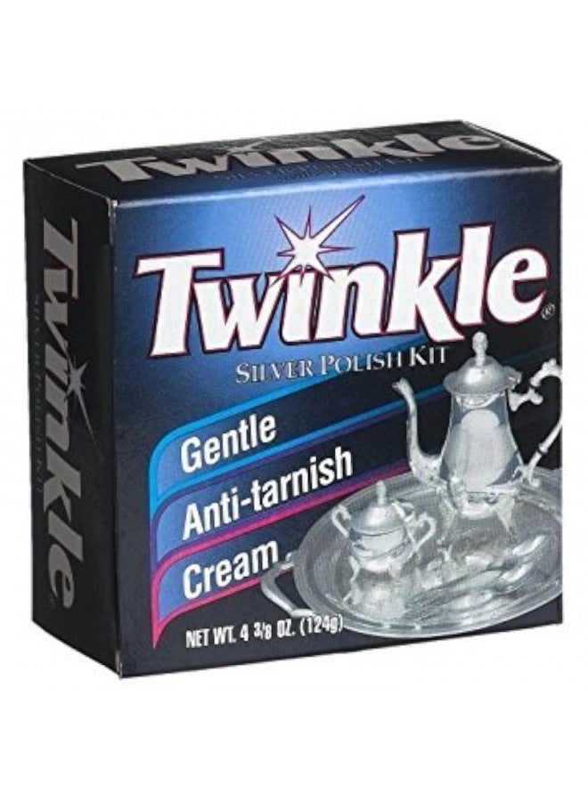 TWINKLE Twinkle Silver Polish Kit, Gentle Anti-Tarnish Cream 4.38 oz (Pack of 2)