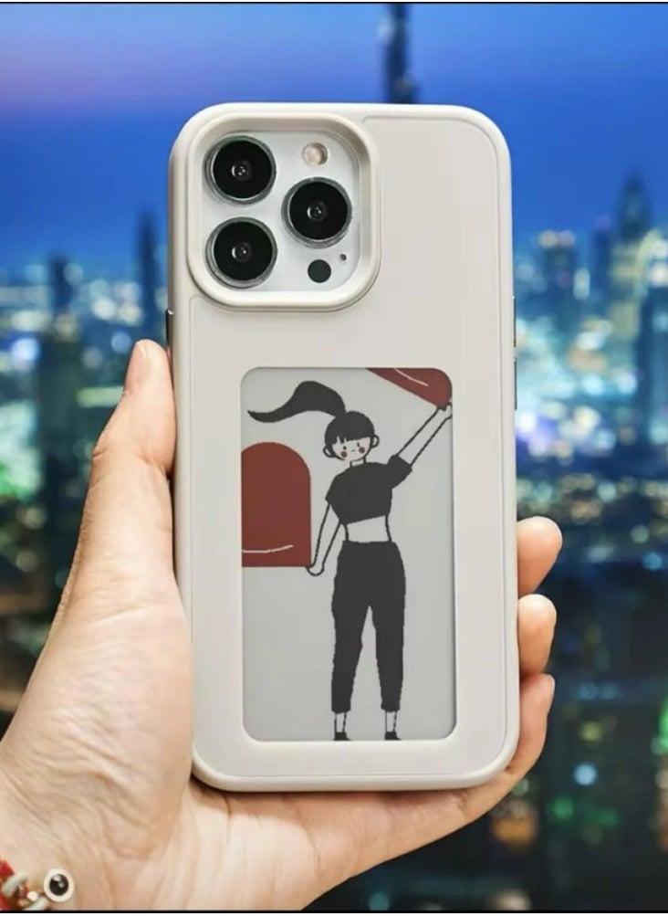 Generic - Ink Type Smart Phone Case for iPhone 15 / iPhone 15 Pro / iPhone 15 Pro Max, NFC DIY Phone Case with Customizable Pictures, Shockproof Anti-Scratch Protective Cover Long Lasting Screen - Image 1
