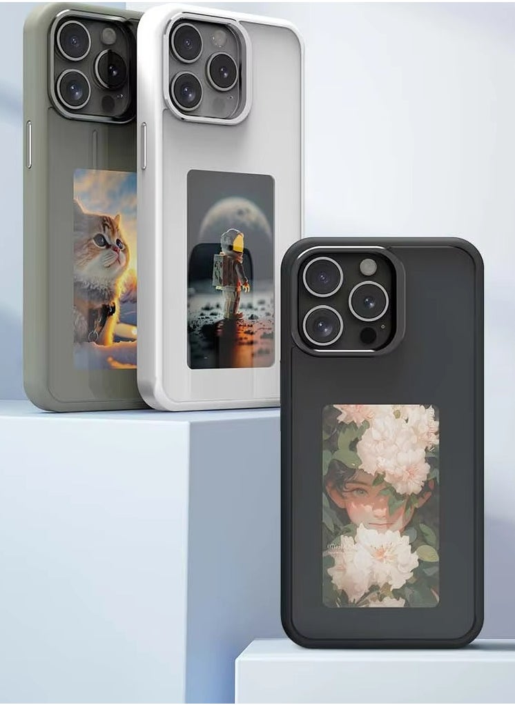 Generic - Ink Type Smart Phone Case for iPhone 15 / iPhone 15 Pro / iPhone 15 Pro Max, NFC DIY Phone Case with Customizable Pictures, Shockproof Anti-Scratch Protective Cover Long Lasting Screen - Image 1