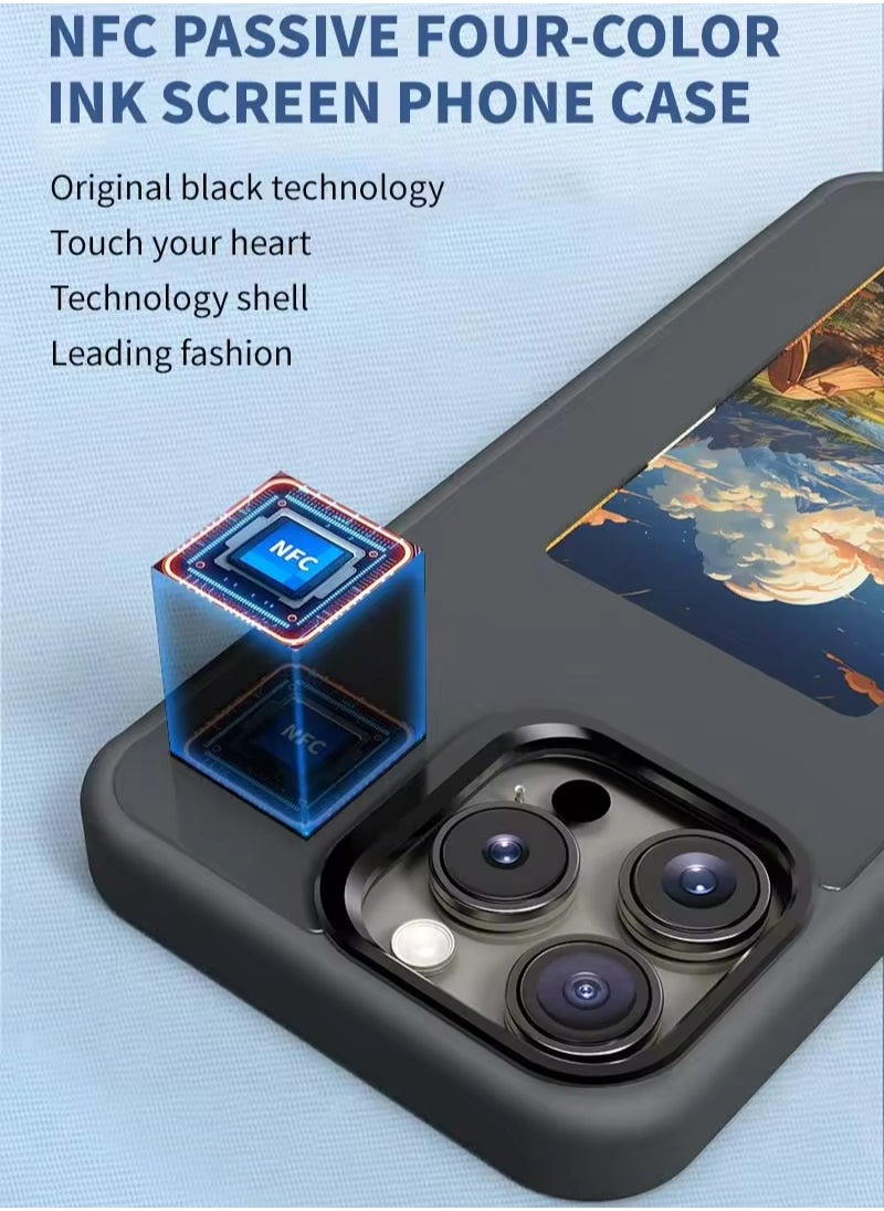 Generic - Ink Type Smart Phone Case for iPhone 15 / iPhone 15 Pro / iPhone 15 Pro Max, NFC DIY Phone Case with Customizable Pictures, Shockproof Anti-Scratch Protective Cover Long Lasting Screen - Image 1