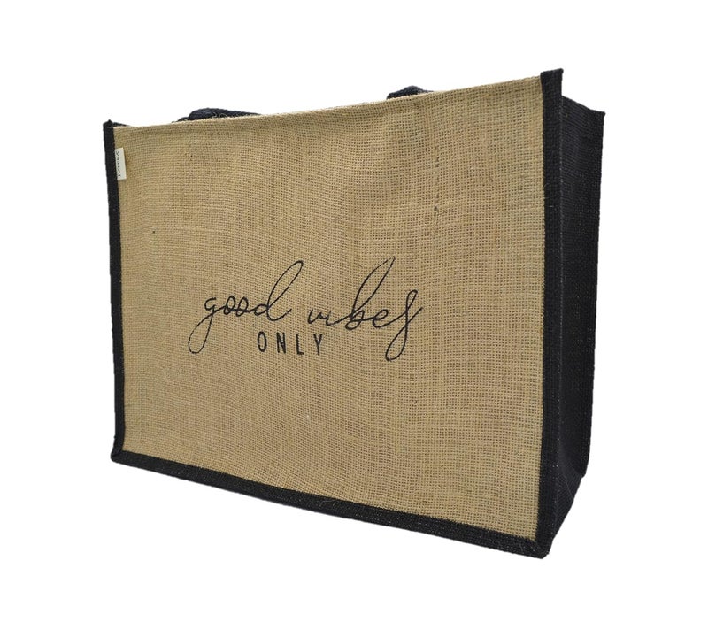 JUTEKA quote printed Jute Bag for Lunch, Office, Grocery, Picnic, Tiffin, Shopping Hand Bag with padded cotton handles… - Image 5