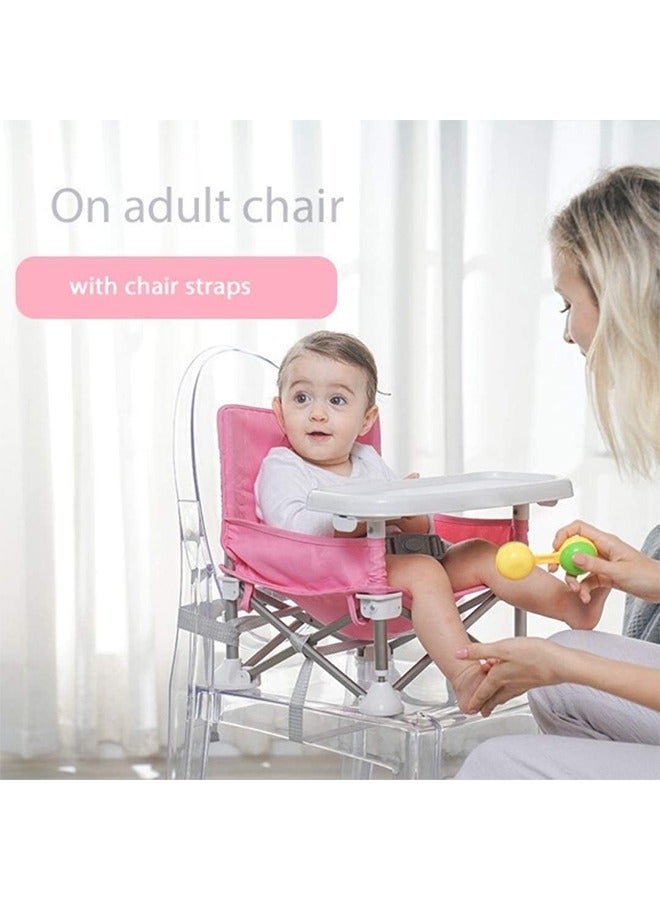 Arabest Baby Floor Seat Baby Seat with Tray Foldable Baby Seat Suitable for Eating, Playing, Beach, Picnic Garden (pink) - Image 3