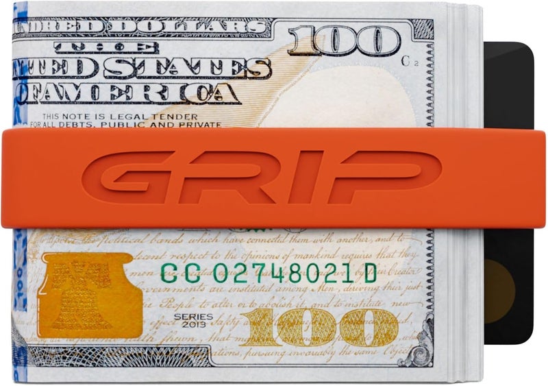Grip Money Bands (Pack of 3) - ORANGE - Premium Silicone Band for Cash & Cards - Slim & Durable Design - Image 3