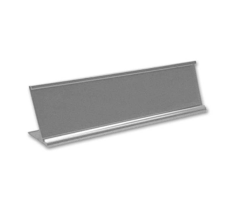 NapTags Quality Satin Aluminum Desktop Office Nameplate Holder, 10" x 2" (2) - Image 4