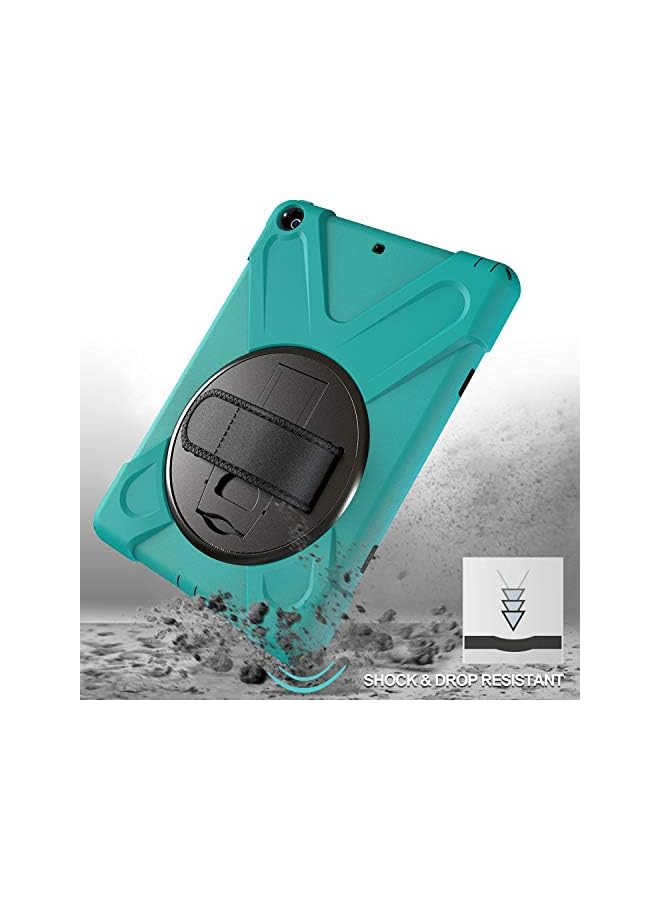 Procases Ipad 9.7 2018 2017 (6Th / 5Th Gen) Rugged Case With Hand Strap, Shockproof Heavy Duty Protective Case Cover, With 360 Degree Rotating Kickstand Shoulder Strap -Teal - Image 5