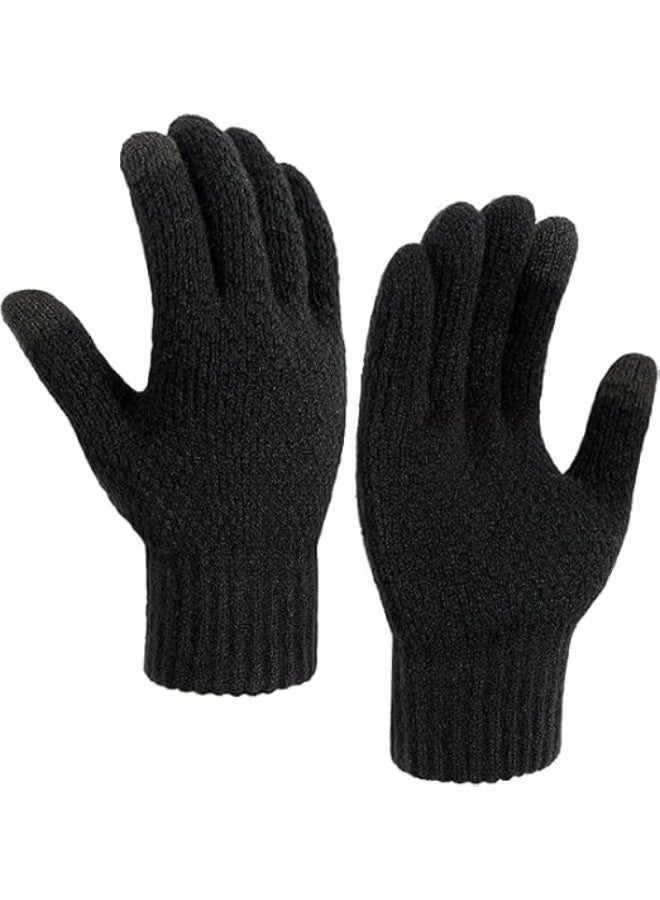 Winter Gloves for Men, Women Cold Weather Thermal Warm Knit Glove, Windproof Thermal Insulated Gloves, Good Elasticity, Stylish Design, for Hiking, Skiing, Running, Cycling - Image 1