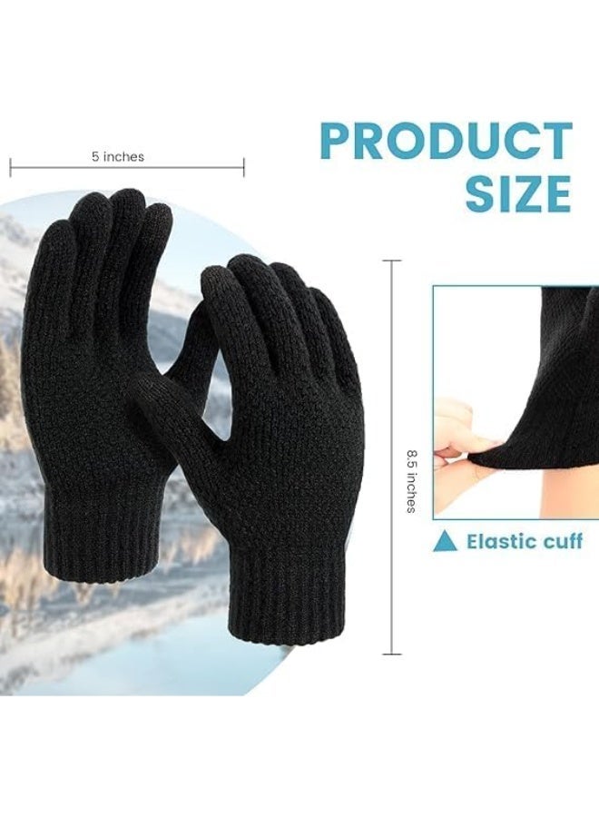 Winter Gloves for Men, Women Cold Weather Thermal Warm Knit Glove, Windproof Thermal Insulated Gloves, Good Elasticity, Stylish Design, for Hiking, Skiing, Running, Cycling - Image 2