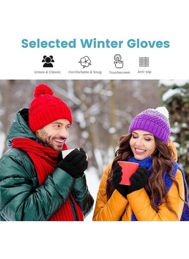 Winter Gloves for Men, Women Cold Weather Thermal Warm Knit Glove, Windproof Thermal Insulated Gloves, Good Elasticity, Stylish Design, for Hiking, Skiing, Running, Cycling - Image 3