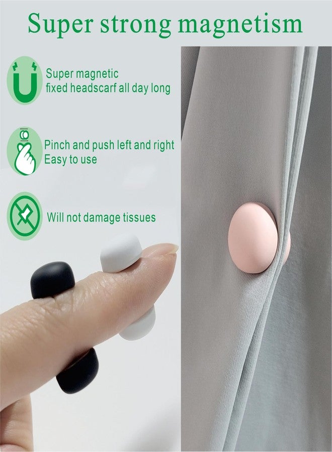 OYTKWU Strong magnetic headscarf pin,Multi-Use Hijab Magnetic buckle,Safety Pins，used for shawls, shirts, clothes, trouser legs，scarves (4 pairs of matte) Natural colours - Image 4