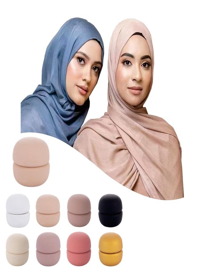 OYTKWU Strong magnetic headscarf pin,Multi-Use Hijab Magnetic buckle,Safety Pins，used for shawls, shirts, clothes, trouser legs，scarves (4 pairs of matte) Natural colours - Image 5
