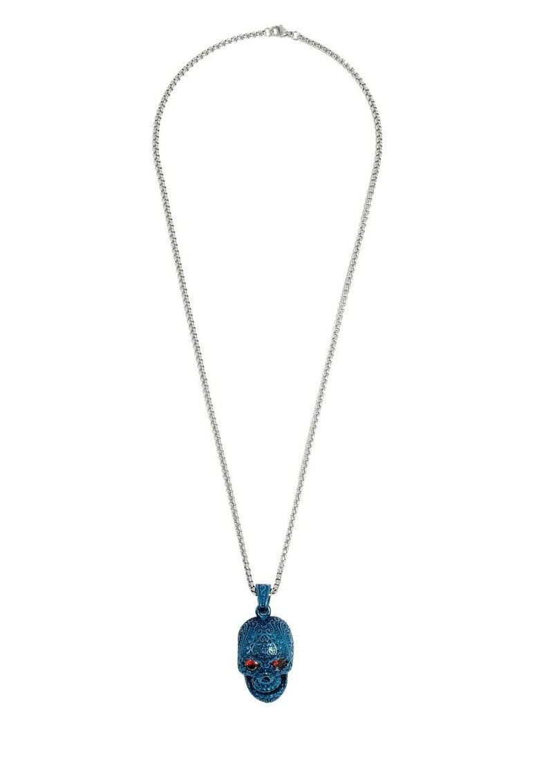 Fashion & Lifestyle - Skull Blue With Red Eye Stianless Steel - Image 1