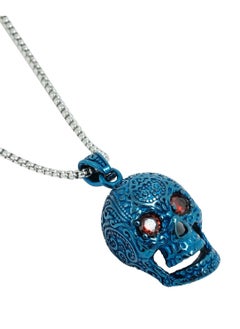 Skull Blue With Red Eye Stianless Steel