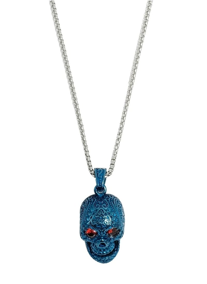 Fashion & Lifestyle - Skull Blue With Red Eye Stianless Steel - Image 1