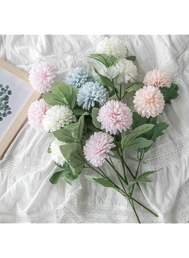 erorex Elegant Faux Hydrangea Flower Bouquets For Home Office And Wedding Decor Perfect Table Centerpieces In White Pink Champagne And Blue - Image 2