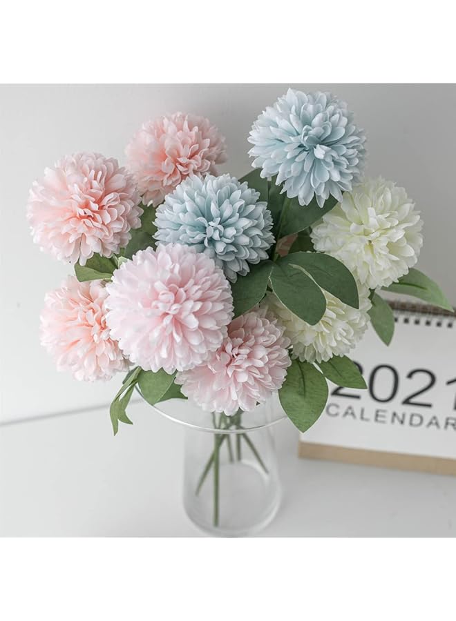 erorex Elegant Faux Hydrangea Flower Bouquets For Home Office And Wedding Decor Perfect Table Centerpieces In White Pink Champagne And Blue - Image 4