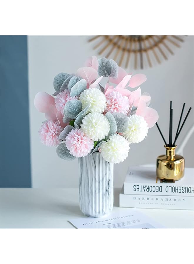 erorex Elegant Faux Hydrangea Flower Bouquets For Home Office And Wedding Decor Perfect Table Centerpieces In White Pink Champagne And Blue - Image 3