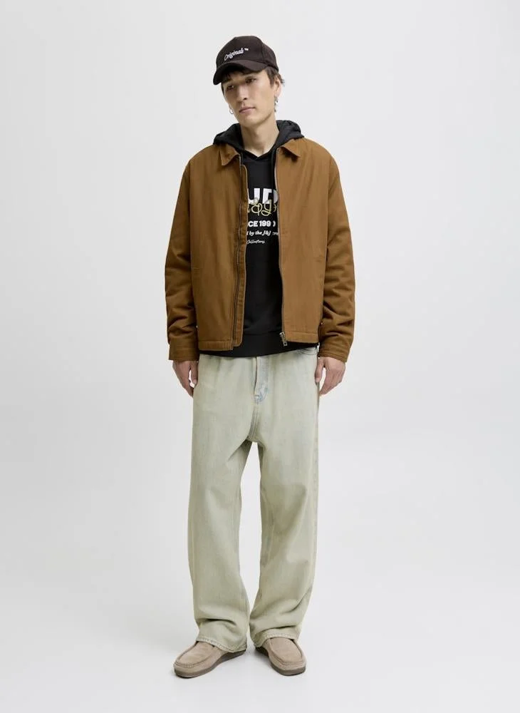 JACK & JONES Black Text Print Pullover Hoodie for Men | Best Price UAE