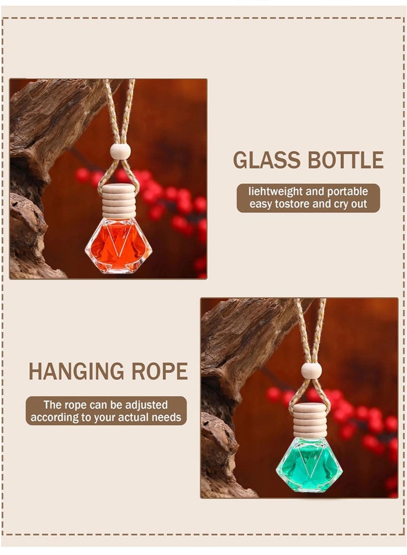 مجيد زجاجات معطر جو للسيارة، رائحة خفيفة تدوم طويلاً، قلادة زيت عطري للسيارة (زجاجتان مملوءتان) - Image 3