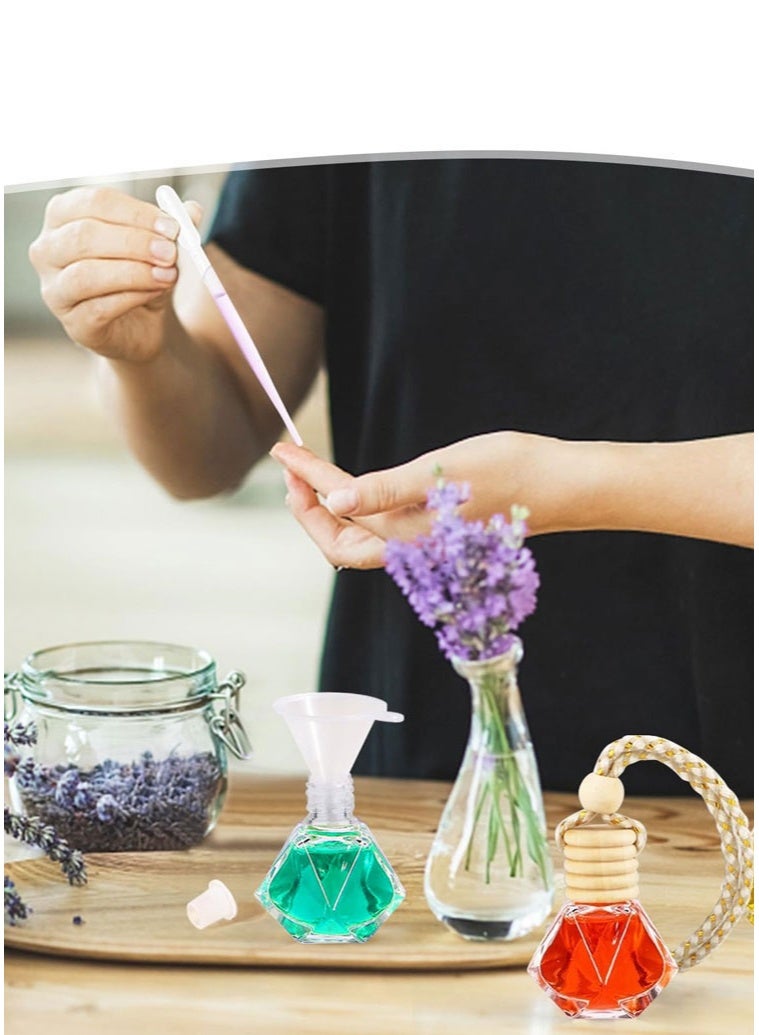 مجيد زجاجات معطر جو للسيارة، رائحة خفيفة تدوم طويلاً، قلادة زيت عطري للسيارة (زجاجتان مملوءتان) - Image 5