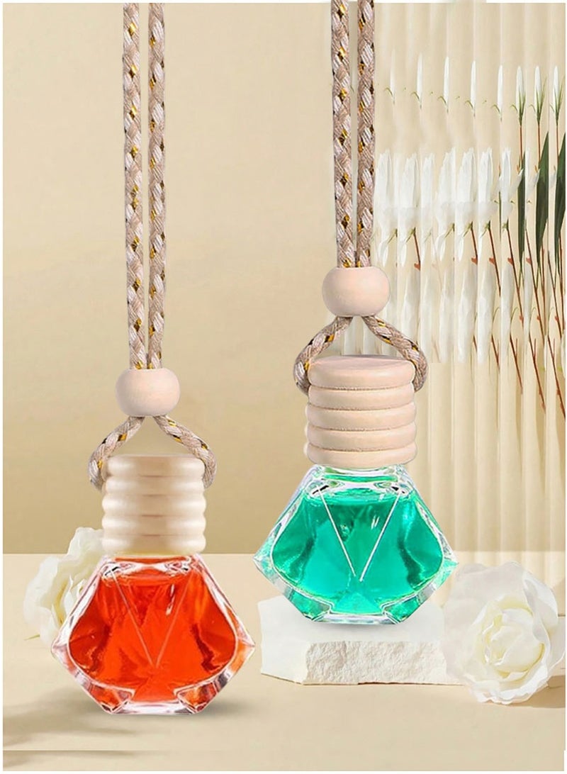مجيد زجاجات معطر جو للسيارة، رائحة خفيفة تدوم طويلاً، قلادة زيت عطري للسيارة (زجاجتان مملوءتان) - Image 1