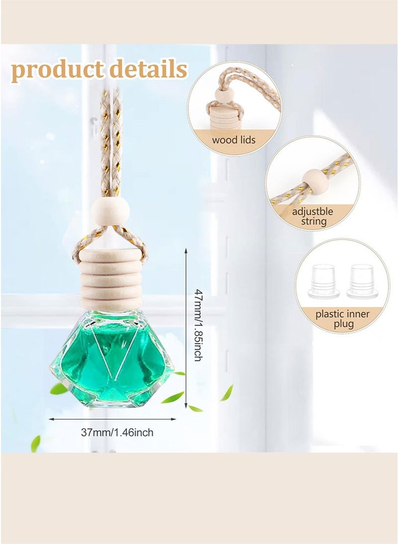 مجيد زجاجات معطر جو للسيارة، رائحة خفيفة تدوم طويلاً، قلادة زيت عطري للسيارة (زجاجتان مملوءتان) - Image 4