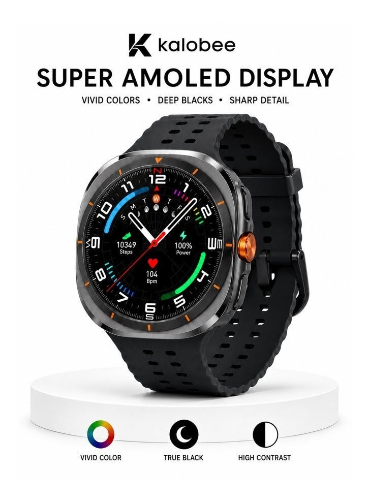 Kalobee AMOLED Smartwatch with GPS and Bluetooth Calling Black Featuring Multi Straps - Image 2