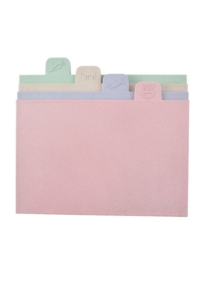 هالامين 4 قطع من ألواح تقطيع المطبخ، لوح تقطيع بلاستيكي مع رف تخزين، لوح تقطيع لأنواع الأطعمة المختلفة للمطبخ - Image 3