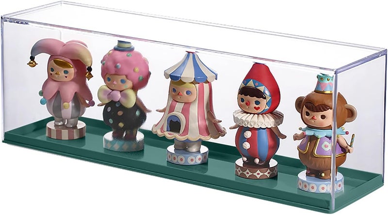 Funvalley Surperfect Clear Acrylic Display Case for Mini Pop Figures,Desktop Storage Cabinet Organizer for Doll Toy Collectibles, Action Figures, Mini Figurines Dustproof Protection (Dark Green) - Image 1