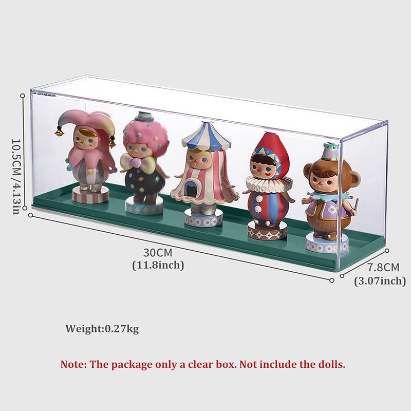 Funvalley Surperfect Clear Acrylic Display Case for Mini Pop Figures,Desktop Storage Cabinet Organizer for Doll Toy Collectibles, Action Figures, Mini Figurines Dustproof Protection (Dark Green) - Image 2