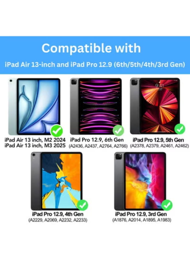 Arabic/English two-language keyboard case for iPad Air 13 (2025 M3 version, 2024 M2 version) and iPad Pro 12.9-inch 6th, 5th, 4th and 3rd generation, Magic Style keyboard case with magnetic multi-touch trackpad and floating cantilever stand, - Image 5