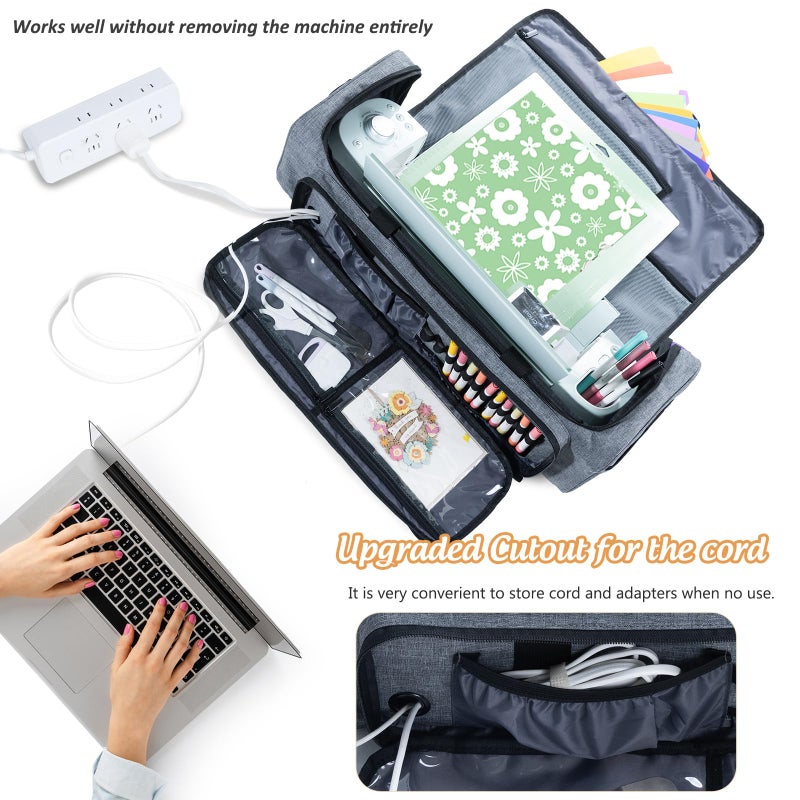 IMAGINING Carrying Case Bag for Cricut Maker 4, Maker 3, Explore 4, Explore 3, Explore Air 2, Large Opening Storage for Cricut Accessories and Suppliers - Image 3