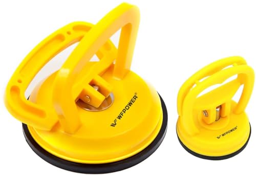 WFPOWER Yellow Suction Cup Dent Puller Handle Lifter 5inch Dent RemoverHeavy Duty Glass Lifting Suction Cup with Small Suction Cup - Image 1