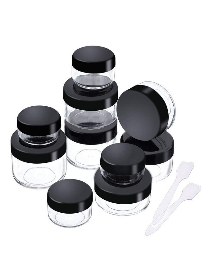 ONWON 10 Pieces Empty Clear Plastic Makeup Sample Containers With 2 Pieces Mini Spatula 3/5 / 10/15 / 20 Gram Size Cosmetic Pot Jars With Screw Cap Lids - Image 1