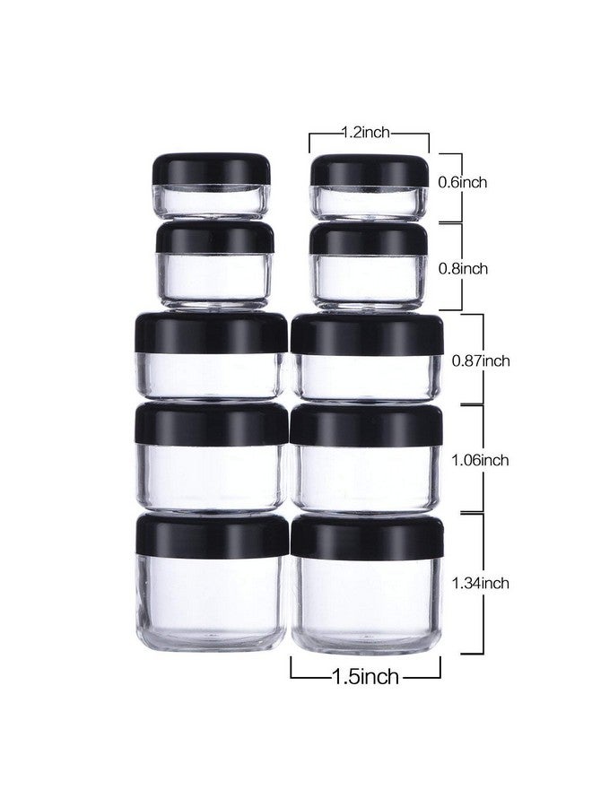 ONWON 10 Pieces Empty Clear Plastic Makeup Sample Containers With 2 Pieces Mini Spatula 3/5 / 10/15 / 20 Gram Size Cosmetic Pot Jars With Screw Cap Lids - Image 3