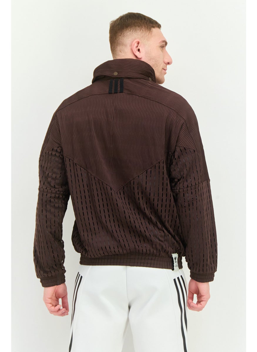 adidas Originals Men Sportswear Fit Long Sleeve Outdoor Jacket, Dark Brown  - Image 4