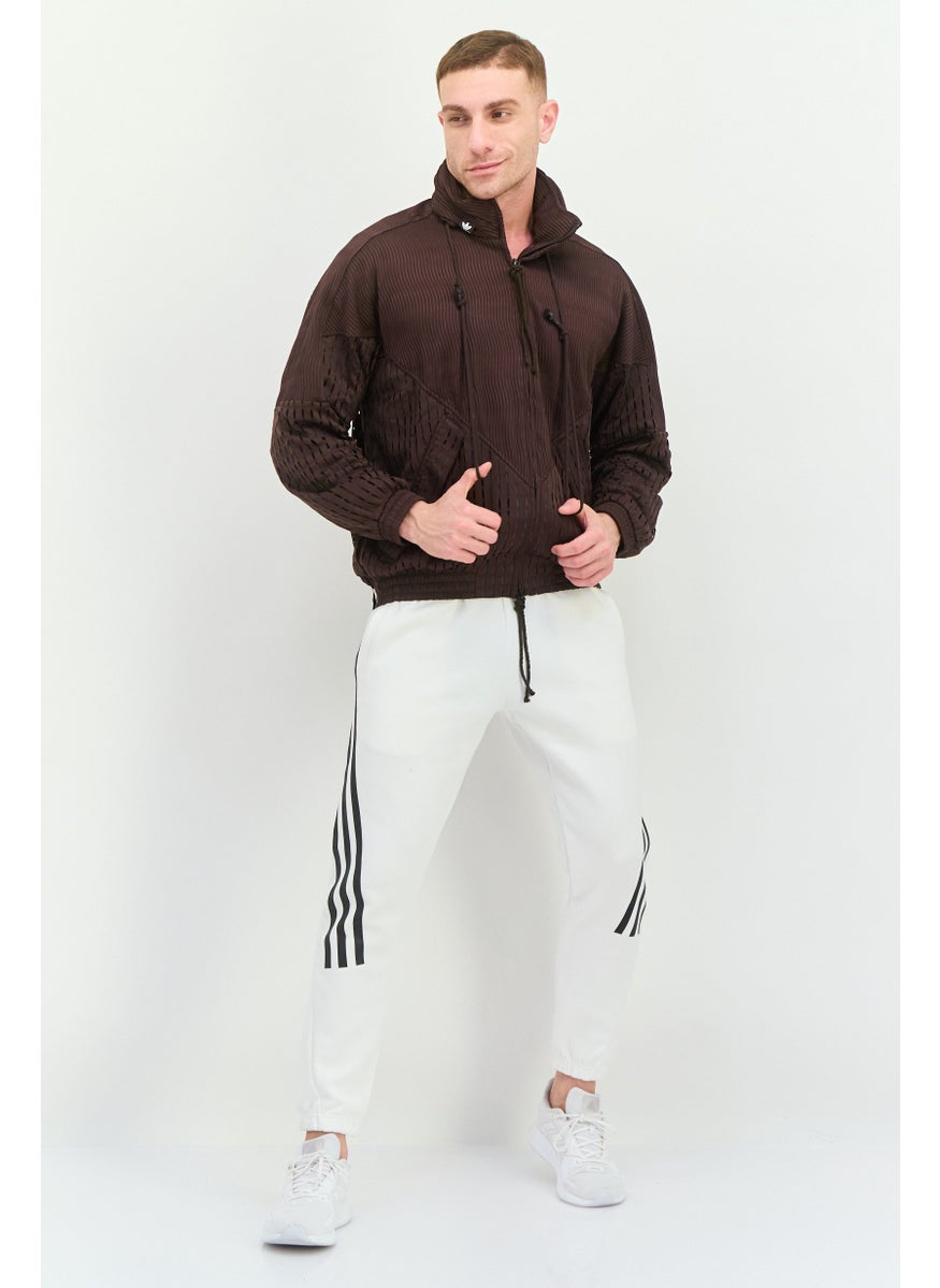 adidas Originals Men Sportswear Fit Long Sleeve Outdoor Jacket, Dark Brown  - Image 3